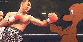 Prince Naseem failing to hit his opponent
